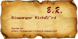 Biswanger Richárd névjegykártya